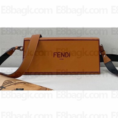 Fendi Leather Rigid Horizontal Box Bag Brown 2021