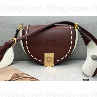 Fendi Leather Moonlight Shoulder Bag Date Red 2021