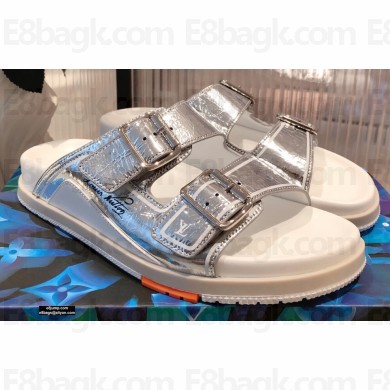 Louis Vuitton LV Trainer Mules Silver 2021