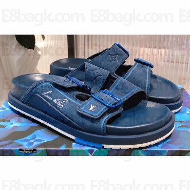 Louis Vuitton LV Trainer Mules Blue 2021