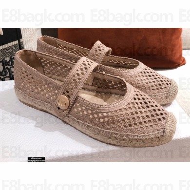 Dior Mesh Embroidery Caro Espadrilles Ballerina Flats Nude 2021