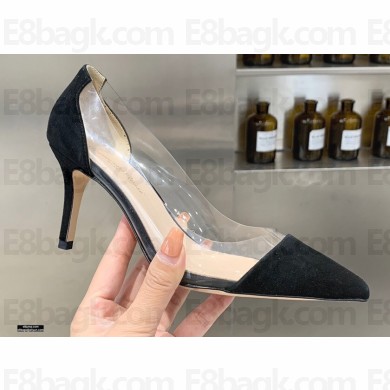 Gianvito Rossi Heel 7cm Plexi Pumps Suede Black