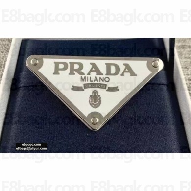 Prada White Metal Hair Clip 2021