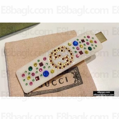 Gucci Crystal hair clip with Interlocking G 656846