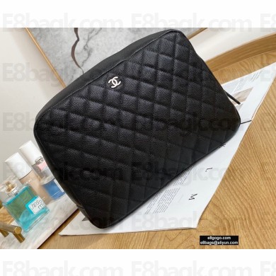 Chanel Cosmetic Vanity Case Bag 31106 Grained Calfskin Black