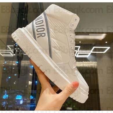 Dior Quilted Nylon D-Player Sneakers White/Gray 2021