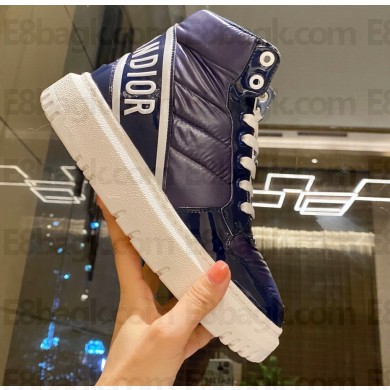 Dior Quilted Nylon D-Player Sneakers Navy Blue 2021