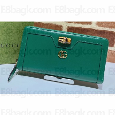 Gucci Diana Continental Wallet with Bamboo 658634 Green 2021
