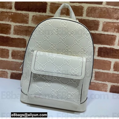 Gucci GG Embossed Backpack Bag 658579 White 2021