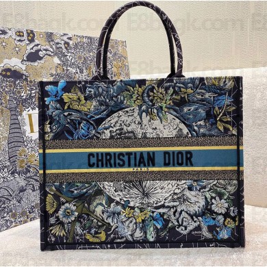 Dior Book Tote Bag in Constellation Embroidery Blue 2021