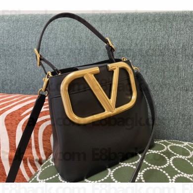 Valentino Supervee Calfskin Handbag Black 2021