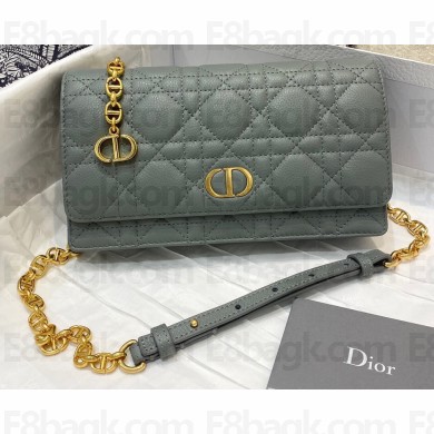 Dior Caro Belt Pouch with Chain Bag Gray 2021