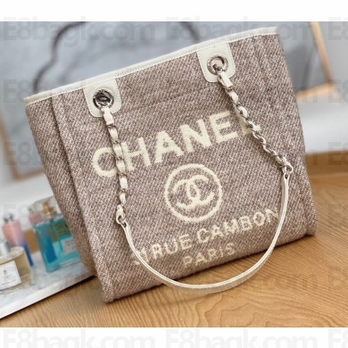 Chanel Mixed Fibers Deauville Small Shopping Tote Bag A67000 Beige 2021