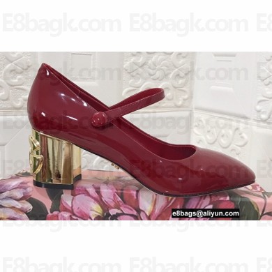 Dolce & Gabbana Heel 6.5cm Patent Leather Mary Janes Red with DG Karol Heel 2021