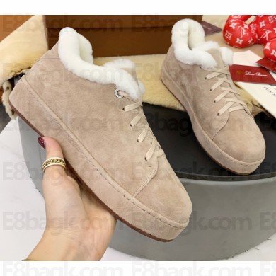 Loro Piana Shearling Fur Suede Nuages Sneakers 06