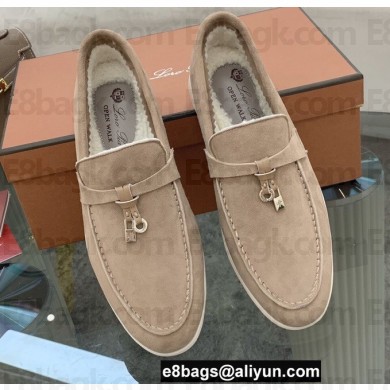 Loro Piana Shearling Fur Suede Calfskin Summer Charms Walk Loafers 02