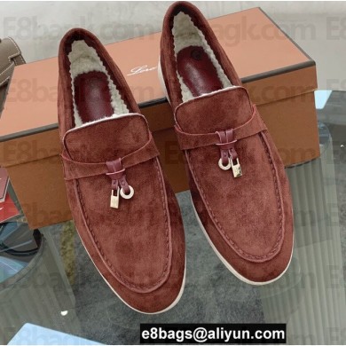 Loro Piana Shearling Fur Suede Calfskin Summer Charms Walk Loafers 12
