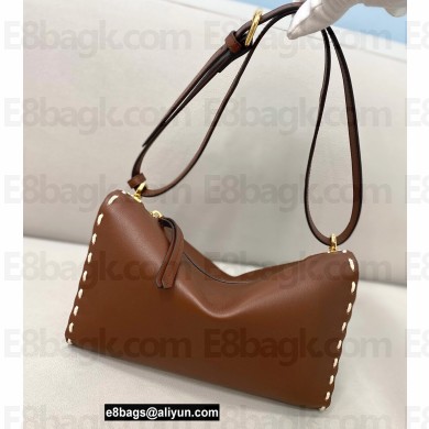 Fendi Triangle Leather Shoulder Bag Brown 2021