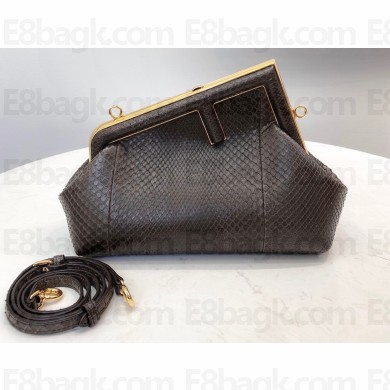 Fendi First Small Python Leather Bag Coffee 2021