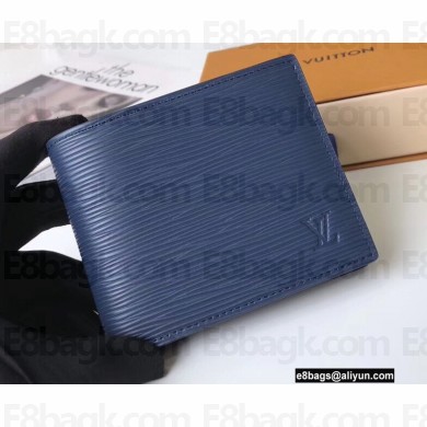 Louis Vuitton Amerigo Wallet Epi Leather Blue