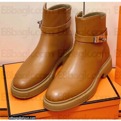 Hermes Veo Ankle Boots Brown Handmade