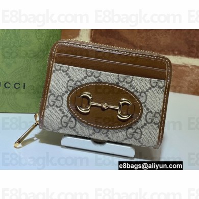 Gucci Horsebit 1955 Card Case 658549 GG Supreme Canvas Coffee 2021