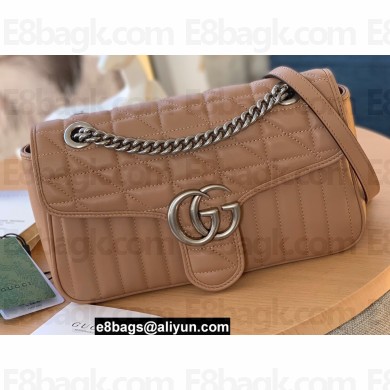 Gucci Aria Collection GG Marmont Small Shoulder Bag 443497 Rose Beige 2021