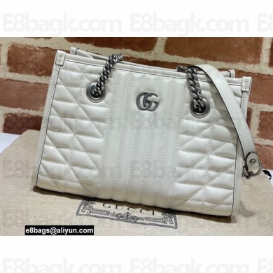Gucci Aria Collection GG Marmont Small Tote Bag 681483 White 2021