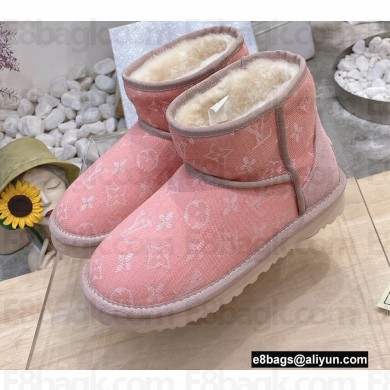 UGG x Louis Vuitton Shearling Lining Ankle Boots Pink 2021