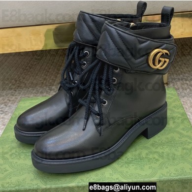 Gucci Ankle Boots Black with Double G 670397 2021