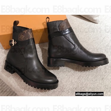 Louis Vuitton Discovery Flat Ankle Boots Black With Strap and Buckle 2021