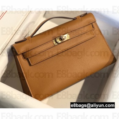 Hermes Mini Kelly 22 Pochette Bag Sesame in Swift Leather with Gold Hardware