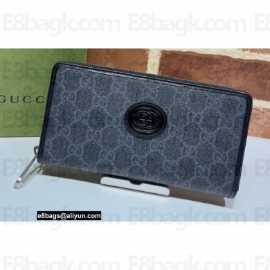 Gucci Zip around wallet with Interlocking G 673003 Black 2021