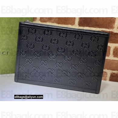 Gucci GG Embossed Pouch Bag 646449 Black 2021