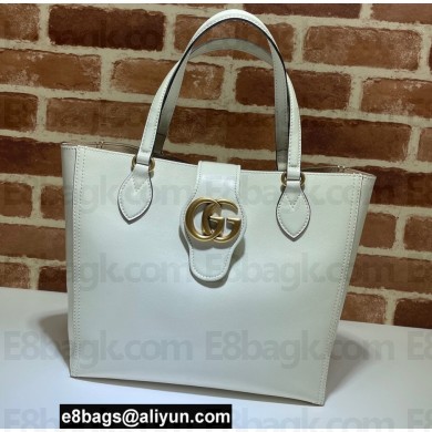 Gucci Small Tote Bag with Double G 652680 White 2021