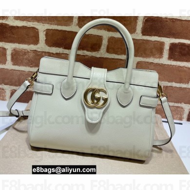 Gucci Small Top Handle Bag with Double G 658450 White 2021