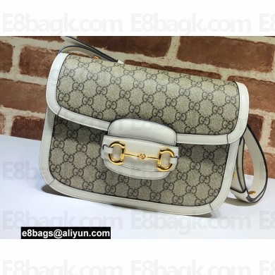 Gucci Horsebit 1955 Small Shoulder Bag 602204 GG Supreme Canvas White 2021