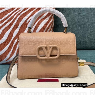Valentino VSLING Grainy Calfskin Mini Handbag Nude 2021