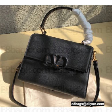 Valentino VSLING Grainy Calfskin Small Handbag Black 2021