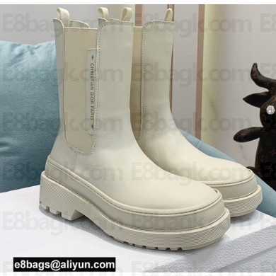 Dior Calfskin Trial Ankle Boots White 2021