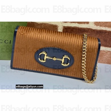Gucci Horsebit 1955 chain wallet 621892 corduroy Brown 2021