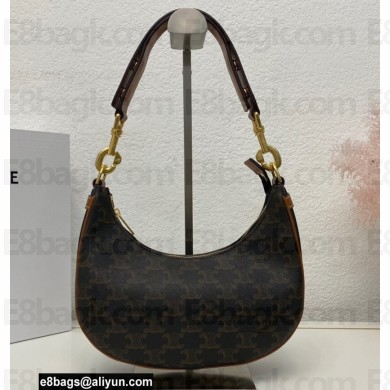 Celine Medium Strap Ava Bag Tan in Triomphe Canvas and Calfskin