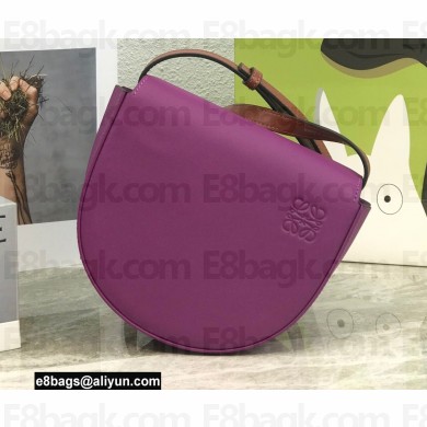 Loewe Heel Duo Bag in Soft Natural Calfskin Purple/Brown
