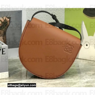 Loewe Heel Duo Bag in Soft Natural Calfskin Brown/Black