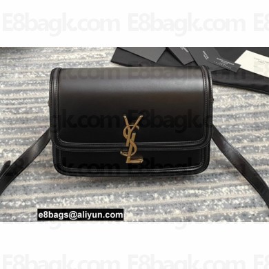 Saint Laurent Solferino Medium Satchel Bag In Box Leather 634305 Black
