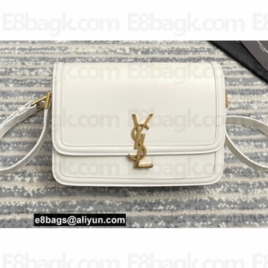 Saint Laurent Solferino Medium Satchel Bag In Box Leather 634305 White