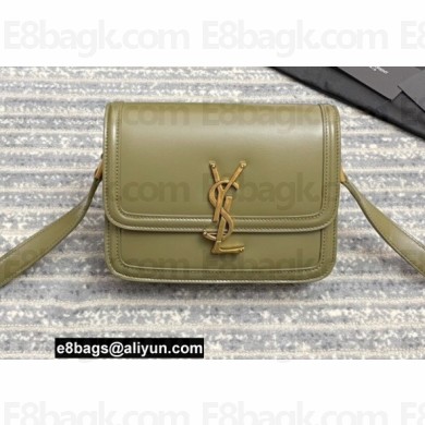 Saint Laurent Solferino Small Satchel Bag In Box Leather 634306 Olive Green