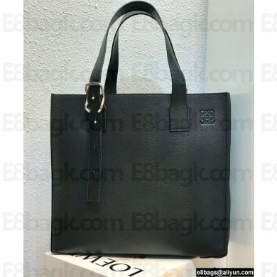 Loewe Buckle Tote Bag in Soft Grained Calfskin Black