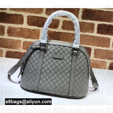 Gucci Mini GG Embossed Leather Dome Crossbody Bag 449654 Gray