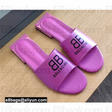 Balenciaga Squared Heel 2.5cm Box Sandals BB Logo Fuchsia 2021